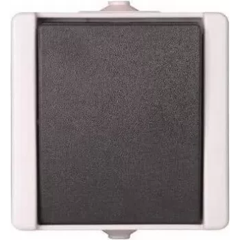 Heinrich Kopp Paris drukschakelaar, zwart & wit, thermoplast, IP44, 250 V, 10 A