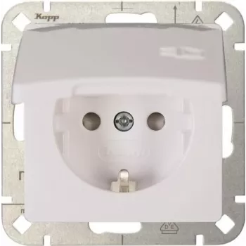 Heinrich Kopp HK05 Schuko-stopcontact met verhoogde aanraakbeveiliging, zuiverwit (RAL 9010), inbouw, 16A 250V