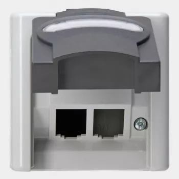 Heinrich Kopp BE Cat lege behuizing grijs 2-module inbouw datadozen-inbouwbehuizing