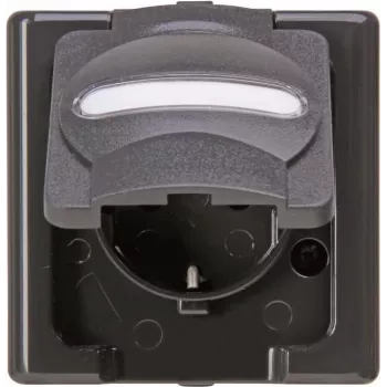 Heinrich Kopp Schuko-stopcontact opbouw vochtige ruimte stopcontact 1-voudig BlueElectric antraciet