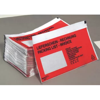 Vereinigte Papierwarenfabriken documententas DIN Lang met venster meertalig pakbon factuur 225x122mm