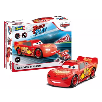 Revell Build & Play Disney Pixar Cars Lightning McQueen voertuig met licht & geluid, schaal 1:20, bouwpakket