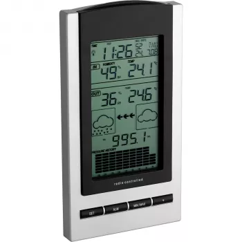 TFA Gaia radiografisch weerstation met kleuren-LCD, 433 MHz, DCF-77 radiografisch, zwart