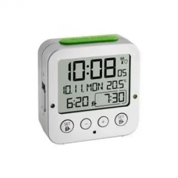 TFA 60.2528.54 Bingo Silver radiografische wekker met temperatuurdisplay