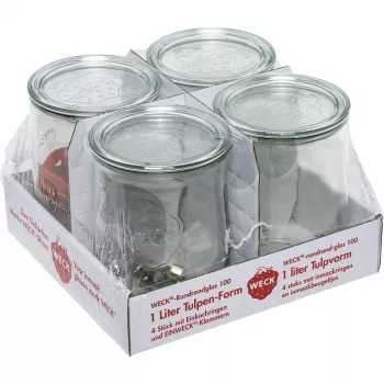 WECK weckglas met ronde rand Tulip 1,0L set van 4
