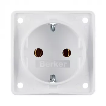 Berker W.1 opbouw-schuko-stopcontact IP44 polarwit 250V 16A