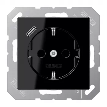 JUNG SCHUKO-stopcontact A1520-18CSW met USB Type-C