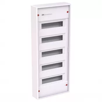 Striebel & John AK serie opbouwverdeler 60 PLE 5 rijen zonder deur IP65 IK08 lichtgrijs RAL 7035