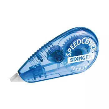 Stanger Speedcover correctieroller - blauw transparant - 12 m - 5 mm - 12 stuks