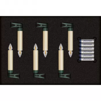 Krinner Superlight Bavaria Mini Flame set van 6 stuks Ivory