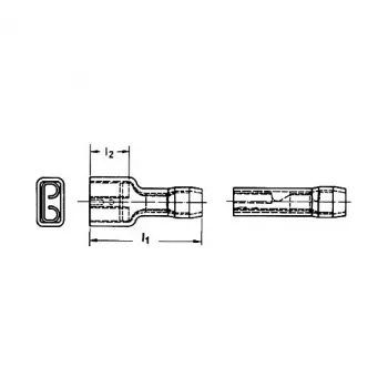KLAUKE platstekkerhuls 1,5-2,5 mm² 730/V geïsoleerd blauw PVC