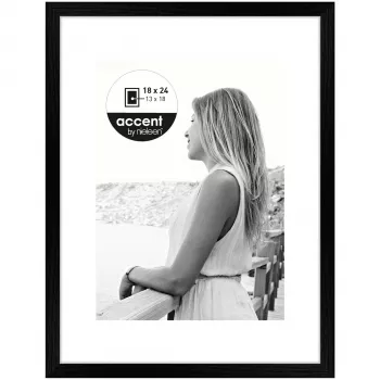Nielsen Design Aura Black 18x24 Wood fotolijst met passe-partout 1134000