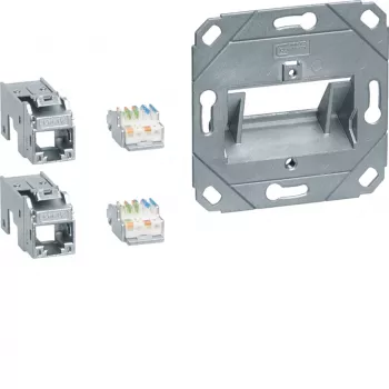 Hager GMKSRJ45C6A2 aansluitmodule 2x RJ45 Cat.6a voor UAE centraalplaat 2-voudig halogeenvrij
