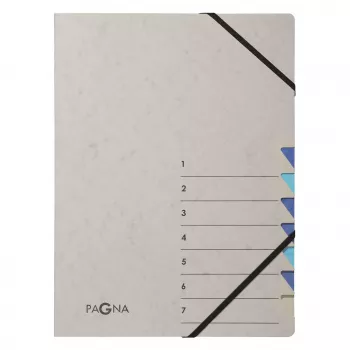 PAGNA documentenmap A4 blauw/grijs karton 3 binnenvakken steekvergrendeling 240x320x4 mm 44307-02