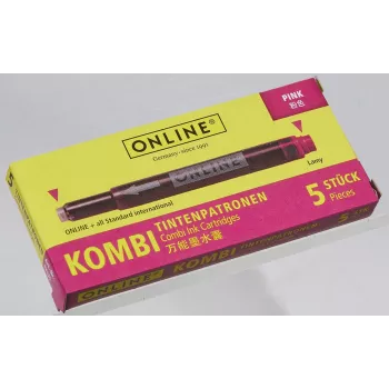 ONLINE 17175/12 inktpatronen voor vulpennen roze 5-pack