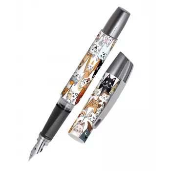 ONLINE Campus Fluffy Cats patroonvulpen meerkleurig M medium