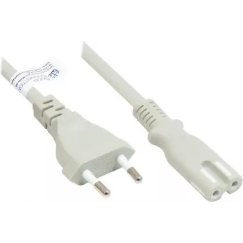 GoodConnections euro-stroomkabel eurostekker Type-C (recht) naar C7/euro 8 koppeling (recht), grijs, 0,75 mm², 1,8 m, Good Connections® (P0370-GR018)
