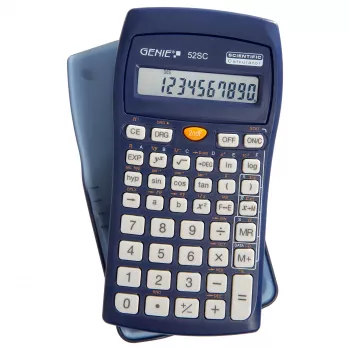 Genie 52 SC Wetenschappelijke zakrekenmachine, 10 cijfers, 1 regel, batterij, marineblauw