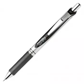 Pentel EnerGel intrekbare gelpen - zwart - blauw - groen - rood - veelkleurig - zilver - kunststof - rubber - breed - rond