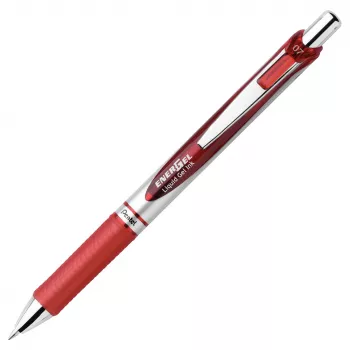 Pentel EnerGel intrekbare gelpen - zwart - blauw - groen - rood - veelkleurig - zilver - kunststof - rubber - breed - rond