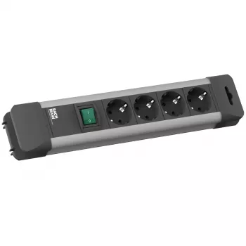 Bachmann CONNECT US stekkerdoos - 4 stopcontacten, 1,8 m kabel, zwart