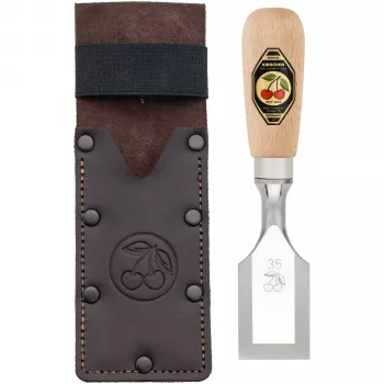 Kirschen korte beitel in lederen holster 35 mm