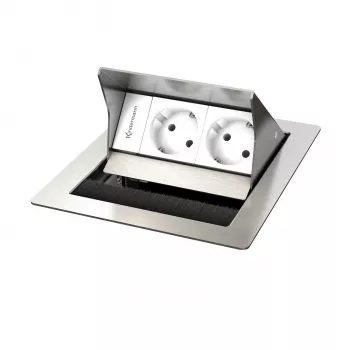 Kindermann CablePort standard² 2-voudige inbouwbehuizing voor stopcontact, zwart