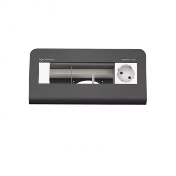 Kindermann CablePort desk 80 4-voudige bureau-stroommodule, zwart
