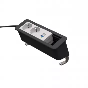 Kindermann CP Office Desk 4-F 2x Schuko 1x USB-A/C oplaadmodule (7550000222)