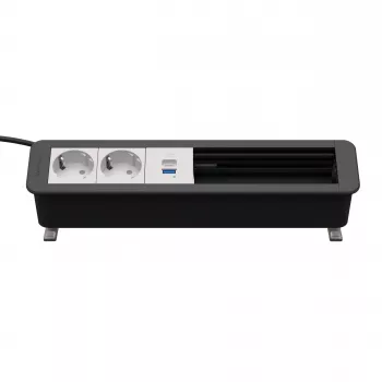 Kindermann CP Office Desk 6-Fold 2x Schuko 1x USB A/C bureau-aansluithub