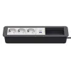 Kindermann CP Office Frame 6-voudig 3x Schuko 1x USB-A-oplaadaansluiting