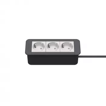 Kindermann CP Office Frame 3-voudig 3x stopcontact tafelconnectiviteitspaneel zilver/zwart