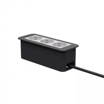 Kindermann CP Office Frame 3-voudig 3x stopcontact tafelconnectiviteitspaneel zilver/zwart