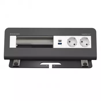 Kindermann CablePort desk² 6-voudig 2x stopcontact USB tafelklemmodule