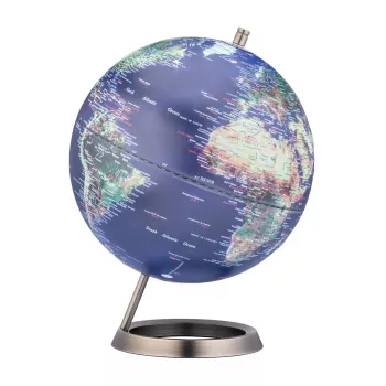 TROIKA Globe 23.5 Degrees (G2507-P2P2/CB) - bureauglobe presse-papier, verchroomde voet, 60mm