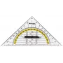 Westcott geodriehoek set square / protractor 16 cm helder polystyreen