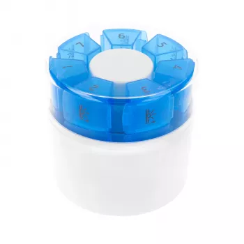 First Aid Only pillendoosje met tablettenverdeler blauw wit