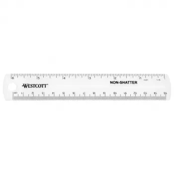 Westcott transparante kunststof liniaal 15 cm / 6 inch