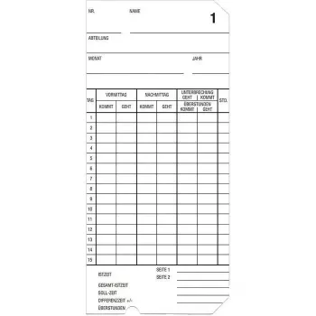Bürk Mobatime 500 prikkaarten type 2-6 – 500-pack