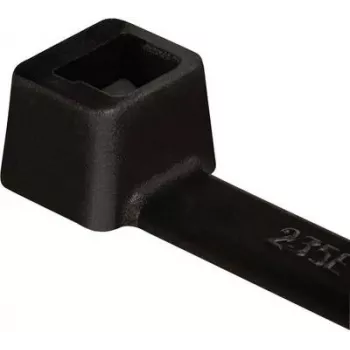 HellermannTyton T18R kabelbinder, polyamide 6.6, zwart, 100 mm lengte, 2,5 mm breedte, 1 mm dikte, 22 mm bundeldiameter, 80 N treksterkte, verpakking van 100 stuks