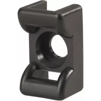 HellermannTyton KR6G5-PA66-BK (100) schroefbare bevestigingsbasis voor kabelbinders, zwart, 100 stuks