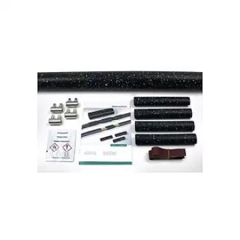 HellermannTyton LVK-C-5x6-25-PO-X-BK Krimp-rechte verbindingsset met schroefconnectoren 380-04015, zwart