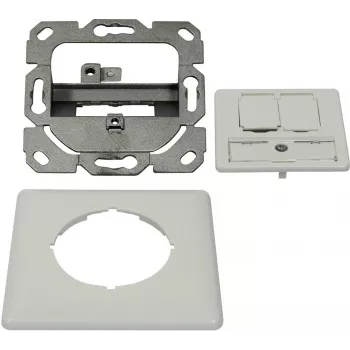 Synergy 21 Keystone moduledrager inbouwdoos voor 2x TP-module, zuiver wit, designcompatibel UAE (S216359)