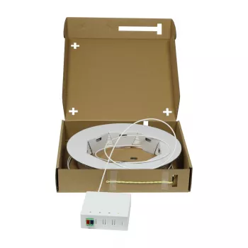 SYNERGY21 FTTH compact box voorgemonteerd, 2xLC/APC -> open einde, 40m, 9/125µm, G.657.A2, 2-vezel, AD 2,2mm