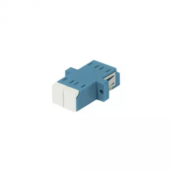 SYNERGY21 glasvezelkoppeling LC/LC singlemode OS2 9/125µm duplex blauw PVC keramische huls flens met eenzijdige laserbeveiligingsklep