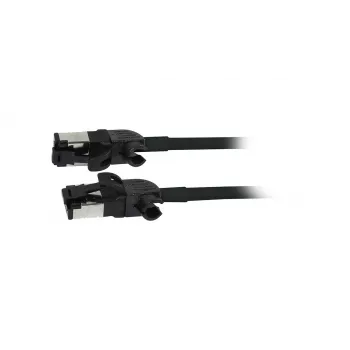 Synergy21 patchkabel RJ45, CAT6A 500MHz, 0,5m, zwart, S/FTP, slimline rond d=4,5mm, TPE/LSZH (Superflex), AWG28, met CAT7-rouwstekker draaibare stekker
