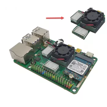 ALLNET Rock Pi 4C+ heatsink-set (Rock4C+Heat-Set) - passieve koelset voor Radxa Rock Pi 4C Plus