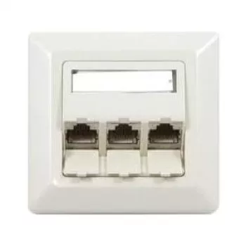 Synergy 21 S216327 RJ-45 Cat6a netwerk-wandcontactdoos, 2-poorts, afgeschermd, wit (RAL 9010)