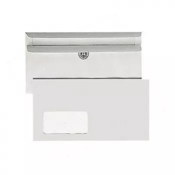 Bong enveloppen 125x235mm zelfklevend met venster ultra wit compactbox 1000 stuks