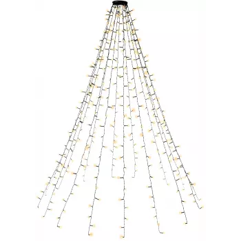 Goobay 400-LED boomlichtketting met ring, 16 x 1,5 m, warmwit 2500 K, 8 lichtmodi, timer en memory-functie, 24-V-DC-trafo extern, IP44 voor binnen en buiten (60387)